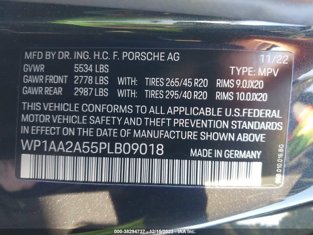 2023 PORSCHE MACAN WP1AA2A55PLB09018 Photo 8