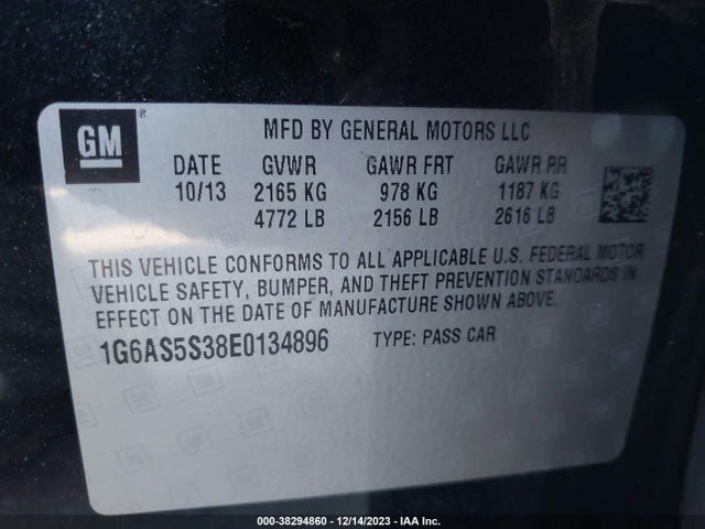 Cadillac Cts Performance 2014 1G6AS5S38E0134896 Image 9