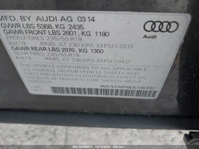 WA1LFAFP6EA106762 Audi Q5 2.0t Premium