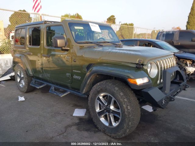 1C4HJXEG8MW830081, 2021 Jeep Wrangler Unlimited Sahara 4x4 on IAAI