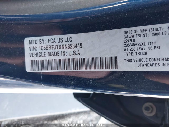 RAM 1500 Laramie  4x4 5'7 Box 2022 1C6SRFJTXNN323449 Image 9