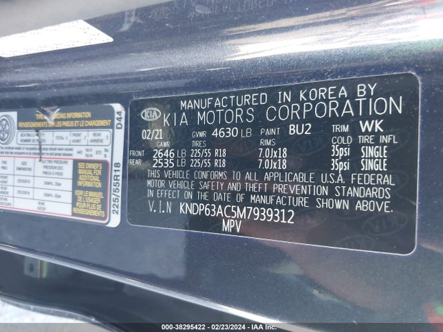 KIA SPORTAGE S 2021 KNDP63AC5M7939312 Image 9