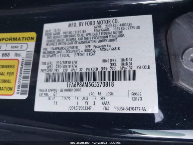 1FA6P8AM5G5270818 Ford Mustang V6