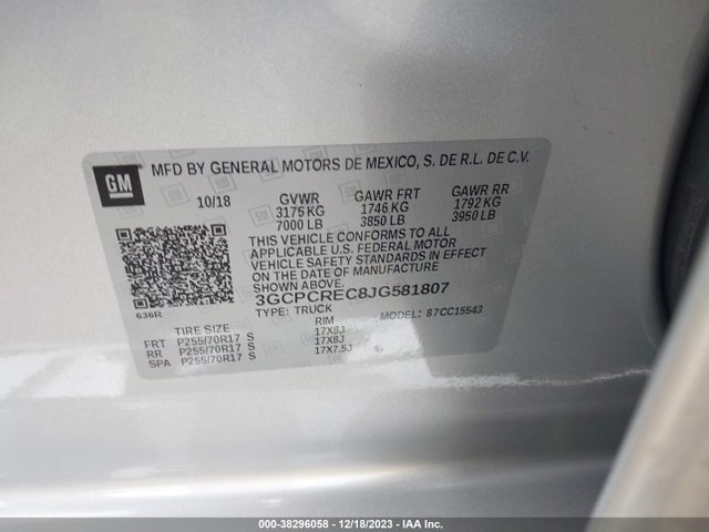 Chevrolet Silverado 1500 1lt 2018 3GCPCREC8JG581807 Image 9