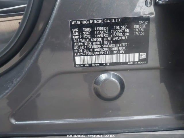 Honda Hr-v Awd Ex 2022 3CZRU6H56NM754081 Image 9
