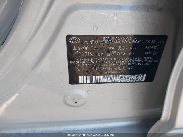 Hyundai ELANTRA SE 2017 5NPD84LF6HH088147 Image 9
