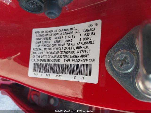 2HGFB6E58FH707560 Honda CIVIC SI