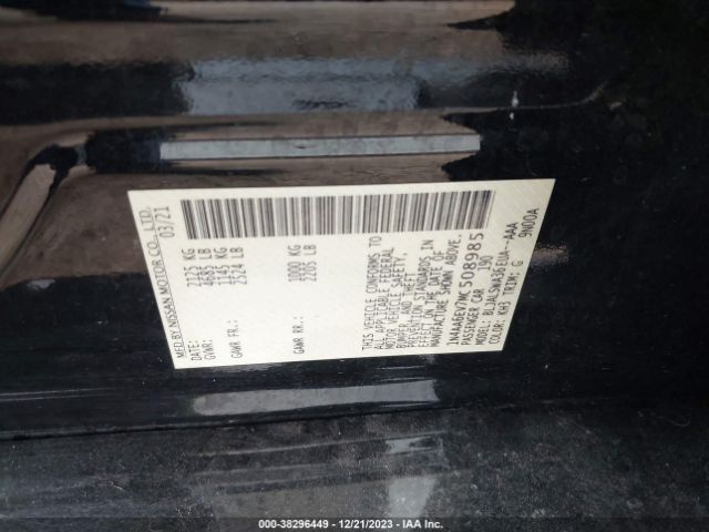 1N4AA6EV7MC508985 Nissan Maxima Sr Xtronic Cvt
