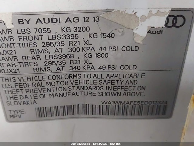 Audi Q7 3.0l Tdi Prestige 2014 WA1WMAFE5ED012324 Image 9