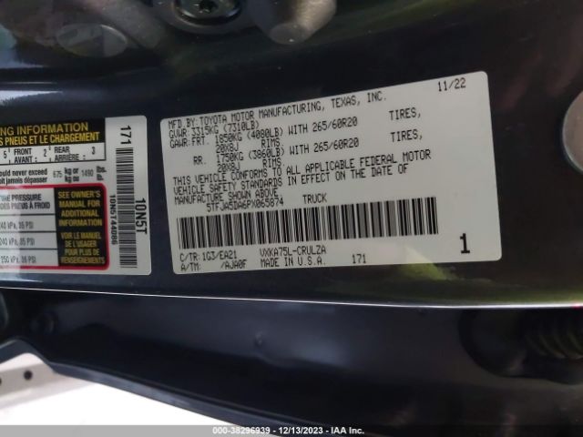 5TFJA5DA6PX065874 Toyota Tundra Limited
