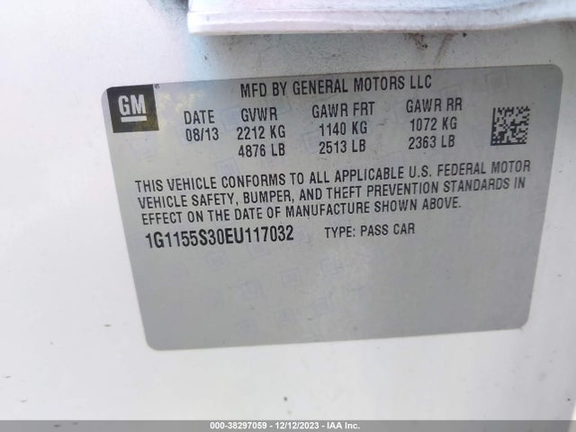 Chevrolet IMPALA 2LZ 2014 1G1155S30EU117032 Image 9