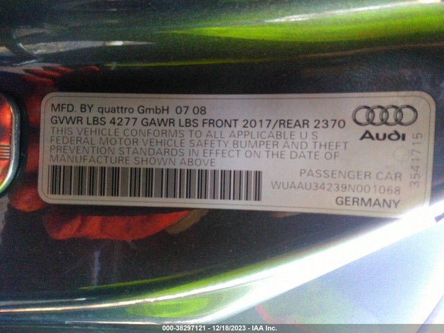 2009 AUDI R8 WUAAU34239N001068 Photo 8