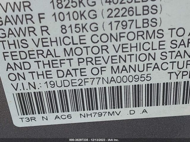19UDE2F77NA000955 Acura Ilx Premium Package