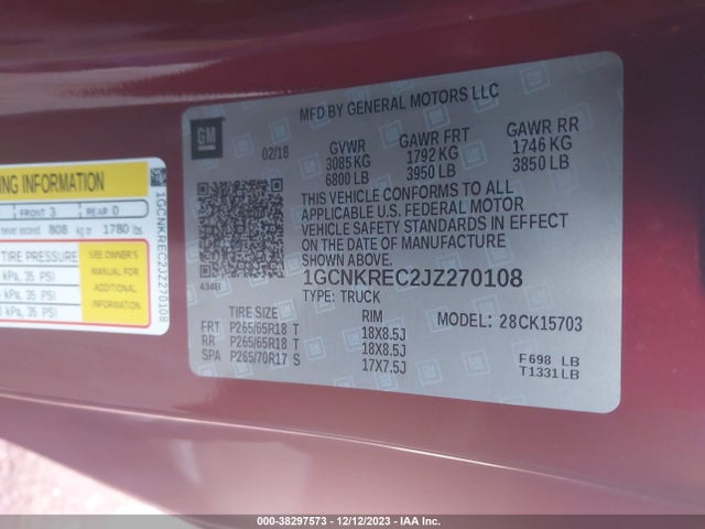 Chevrolet Silverado 1500 2lt 2018 1GCNKREC2JZ270108 Image 9