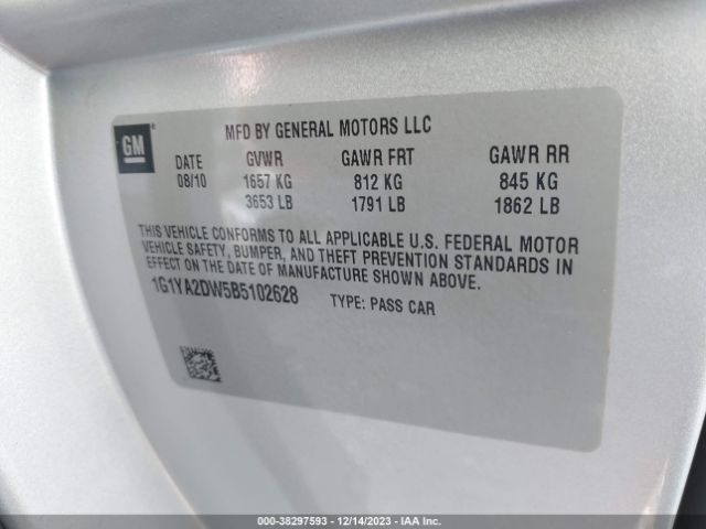 2011 CHEVROLET CORVETTE 1G1YA2DW5B5102628 Photo 8