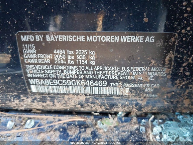 BMW 328I 2016 WBA8E9C59GK646469 Image 9
