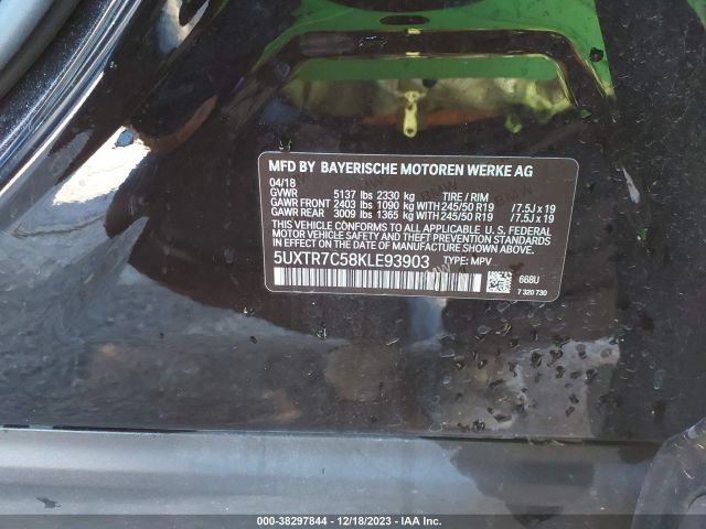 5UXTR7C58KLE93903 BMW X3 Sdrive30i