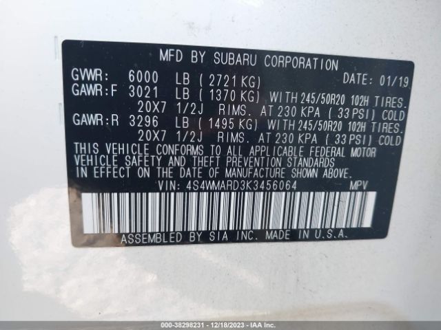 4S4WMARD3K3456064 Subaru Ascent Touring