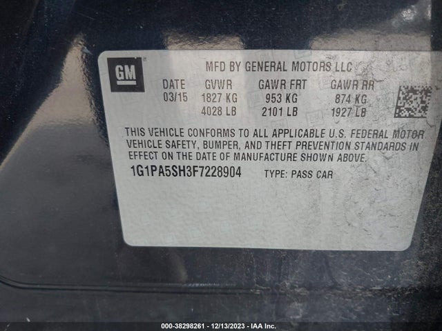 Chevrolet Cruze Ls Auto 2015 1G1PA5SH3F7228904 Image 9