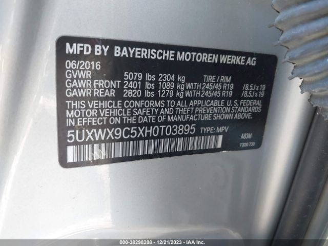 5UXWX9C5XH0T03895 BMW X3 Xdrive28i