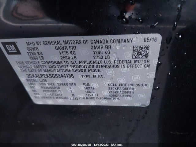 GMC Terrain Slt 2016 2GKALPEK5G6344136 Image 9