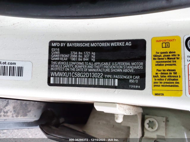 2016 MINI HARDTOP WMWXU1C58G2D13022 Photo 8