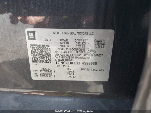 Chevrolet Tahoe Lt 2017 1GNSCBKCXHR398965 Image 9