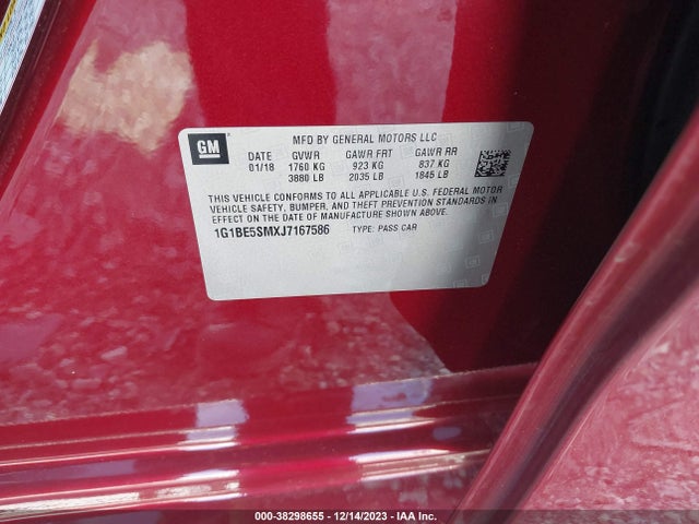 Chevrolet Cruze Lt Auto 2018 1G1BE5SMXJ7167586 Image 9