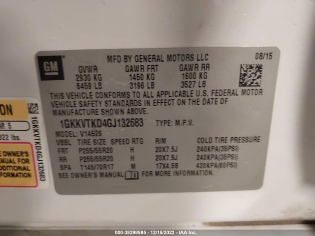 GMC Acadia Denali 2016 1GKKVTKD4GJ132683 Image 9