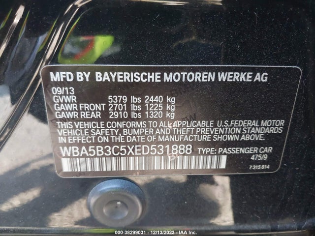 BMW 535i Xdrive 2014 WBA5B3C5XED531888 Image 9
