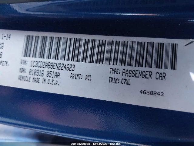 2014 DODGE AVENGER SE VIN: 1C3CDZAB8EN224623