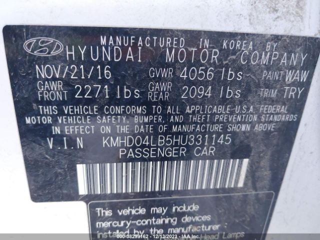 KMHD04LB5HU331145 Hyundai Elantra Sport