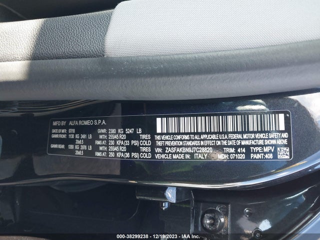 ZASFAKBN9J7C28820 Alfa Romeo Stelvio Ti Awd