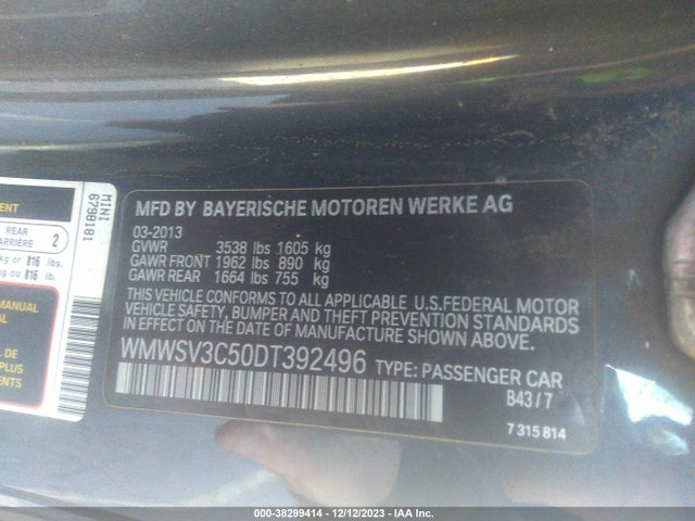2013 MINI HARDTOP WMWSV3C50DT392496 Photo 8
