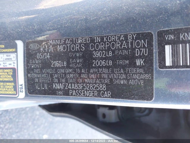 KIA FORTE EX 2015 KNAFZ4A83F5282588 Image 9