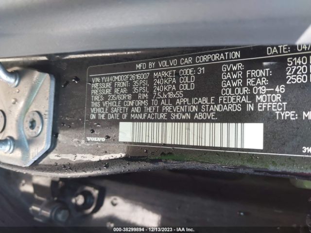 YV440MDD2F2616007 Volvo Xc60 T5 Platinum