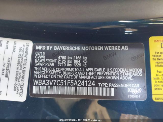 WBA3V7C51F5A24124 BMW 428i