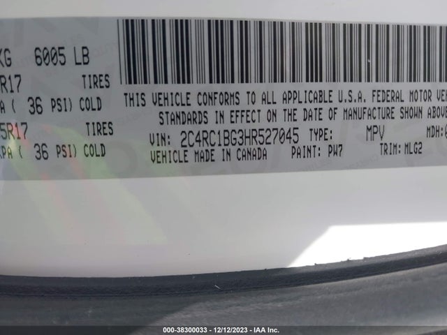 2C4RC1BG3HR527045 Chrysler Pacifica Touring-l