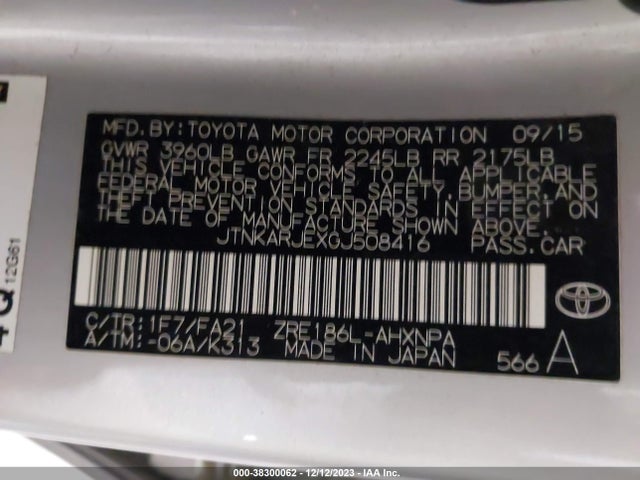 2016 SCION IM VIN: JTNKARJEXGJ508416