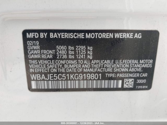 WBAJE5C51KG919801 BMW 540I