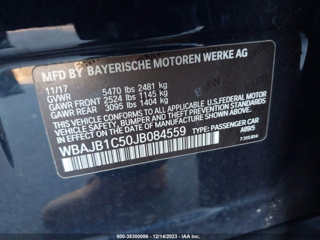 WBAJB1C50JB084559 BMW 530e Xdrive Iperformance