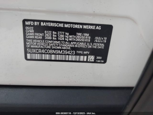 5UXCR4C08N9M39423 BMW X5 Sdrive40i