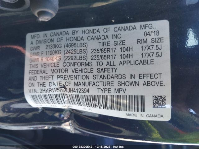 2HKRW5H34JH412394 Honda CR-V LX
