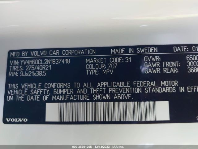 2022 VOLVO XC90 RECHARGE PLUG-IN HYBRID YV4H60CL2N1837418 Photo 8