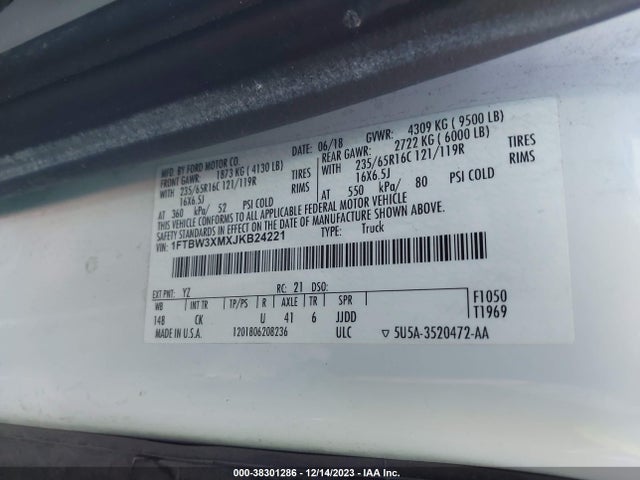Ford Transit-350 2018 1FTBW3XMXJKB24221 Image 9