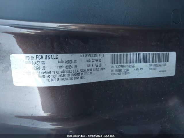 3C3CFFBR4FT709587 Fiat 500 SPORT