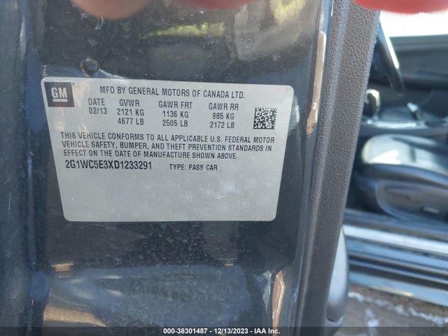 2013 CHEVROLET IMPALA LTZ VIN: 2G1WC5E3XD1233291