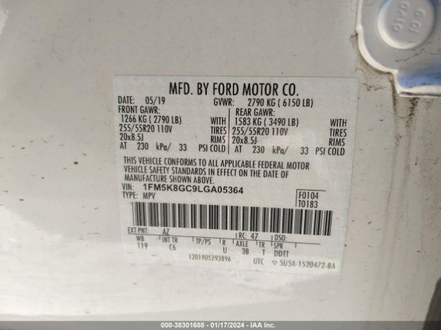 1FM5K8GC9LGA05364 Ford Explorer St