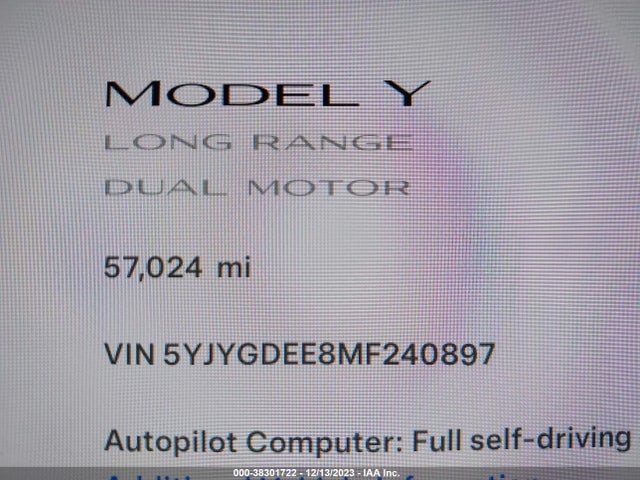2021 TESLA MODEL Y 5YJYGDEE8MF240897 Photo 6