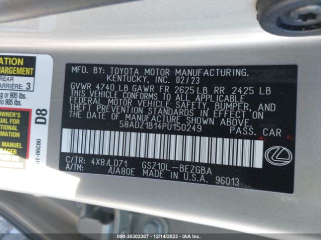 58ADZ1B14PU150249 Lexus ES 350